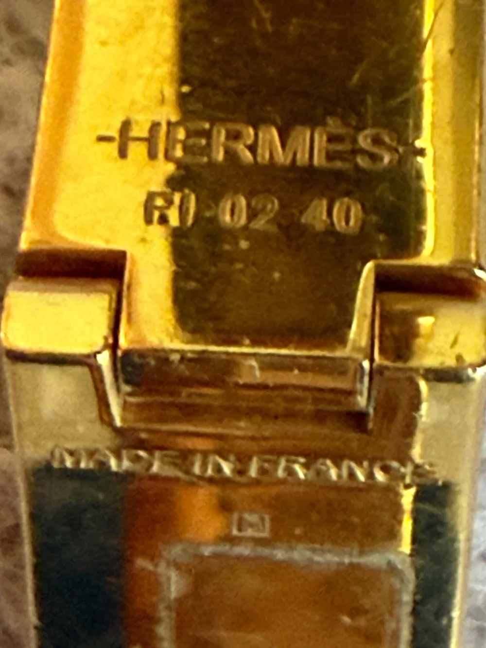Hermes Gold Multi-Color Houndstooth Enamel Clic clac Bracelet